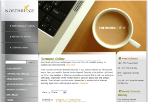 View the Sermons Online page from Northridge Church